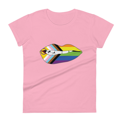 Biting Lips - Progress Pride Flag Women's short sleeve t-shirt