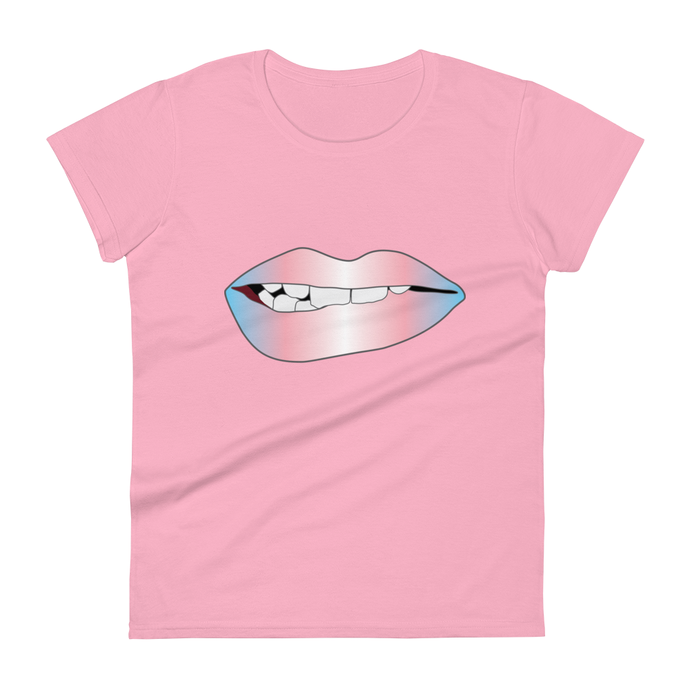 Biting Lips - Transgender Pride - Gradient Women's short sleeve t-shirt