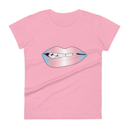 Biting Lips - Transgender Pride - Gradient Women's short sleeve t-shirt