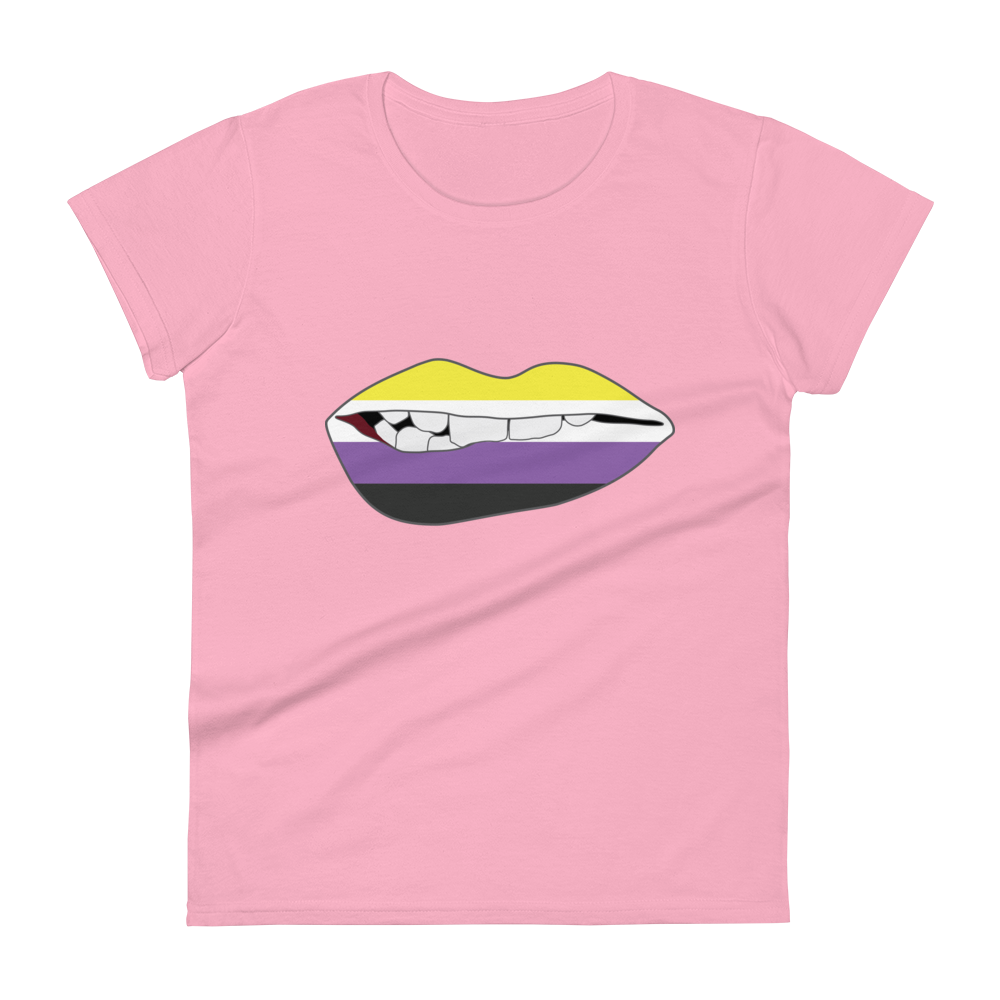 Biting Lips - Non-binary Flag Women's short sleeve t-shirt