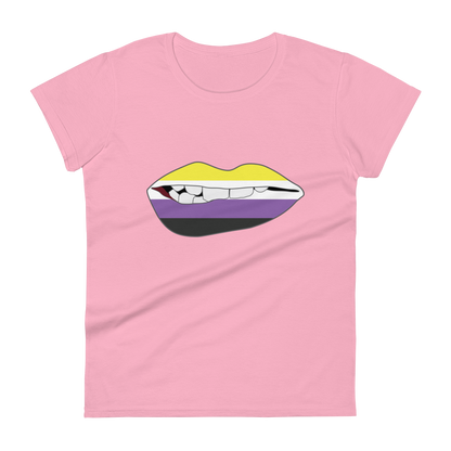 Biting Lips - Non-binary Flag Women's short sleeve t-shirt