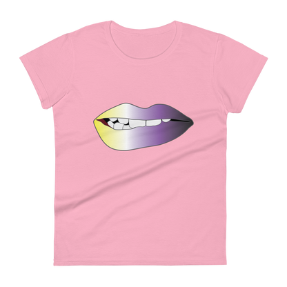 Biting Lips - Non-binary Pride - Gradient Women's short sleeve t-shirt