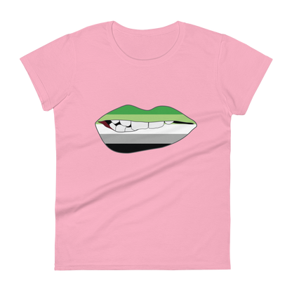 Biting Lips - Aromantic Flag Women's short sleeve t-shirt