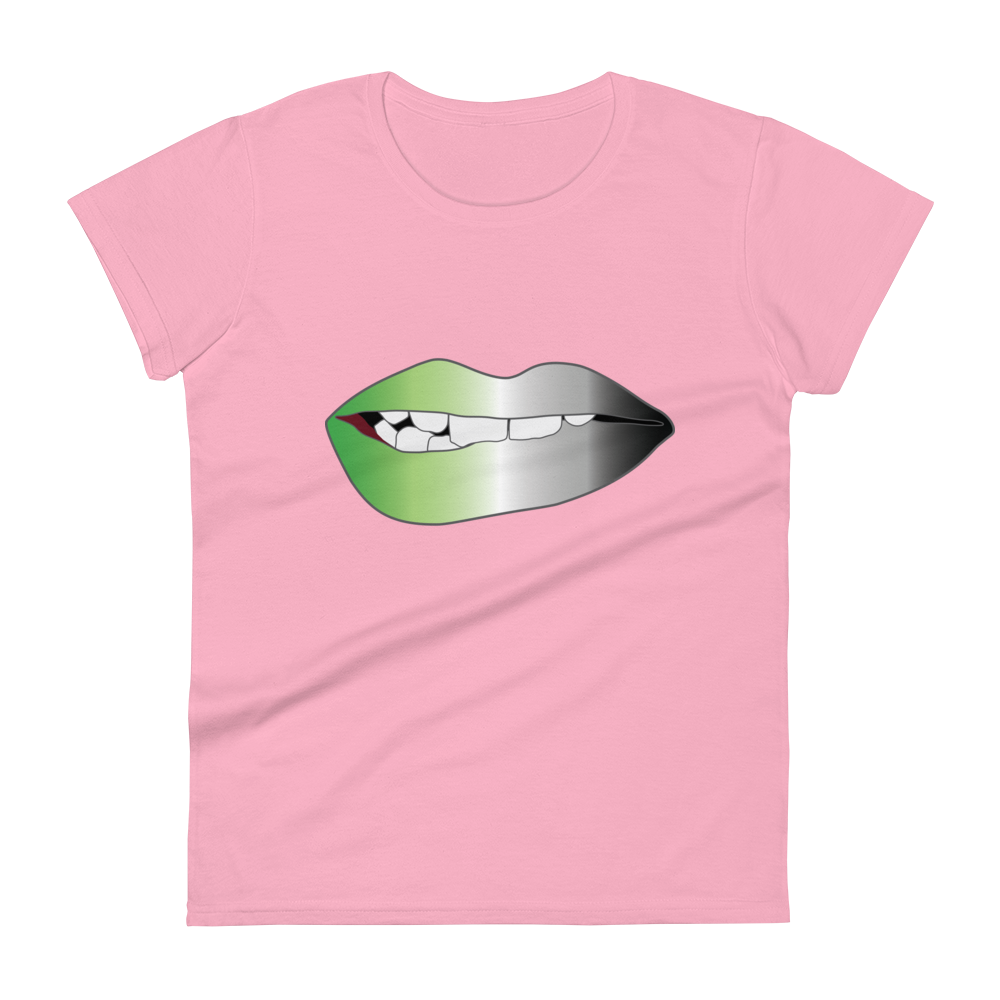 Biting Lips - Aromantic Pride - Gradient Women's short sleeve t-shirt