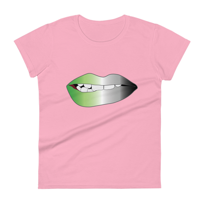 Biting Lips - Aromantic Pride - Gradient Women's short sleeve t-shirt