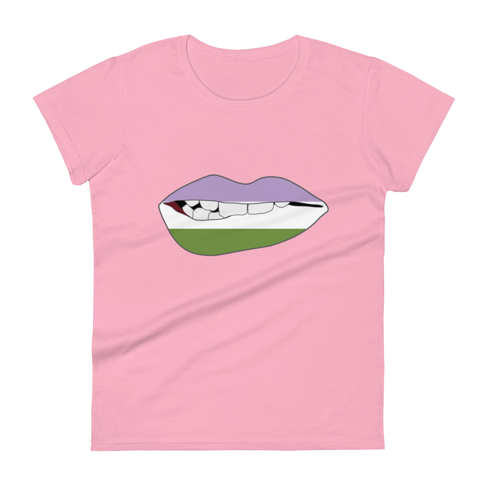 Biting Lips - Genderqueer Flag Women's short sleeve t-shirt