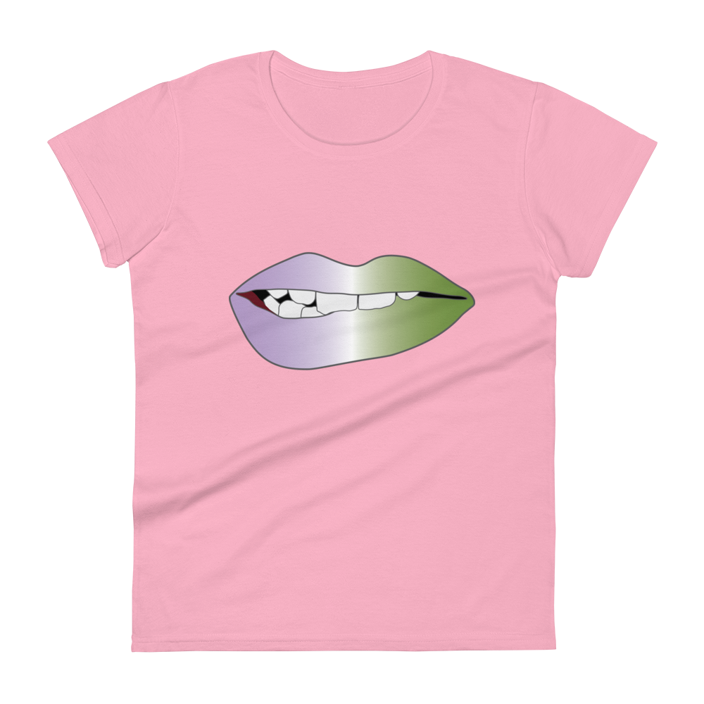 Biting Lips - Genderqueer Pride - Gradient Women's short sleeve t-shirt