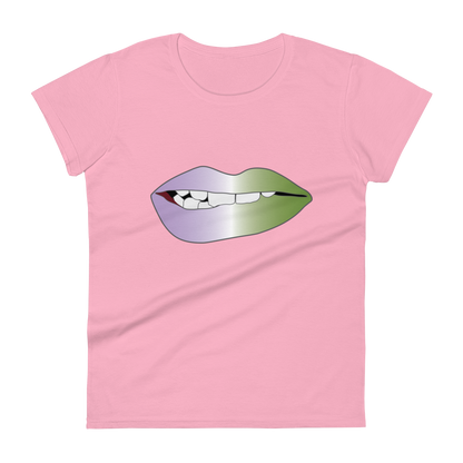 Biting Lips - Genderqueer Pride - Gradient Women's short sleeve t-shirt