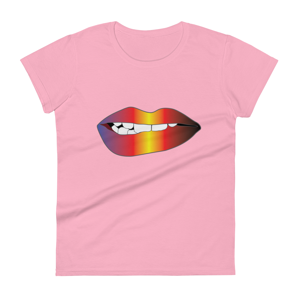 Biting Lips - Polyamory Pride - Gradient Women's short sleeve t-shirt