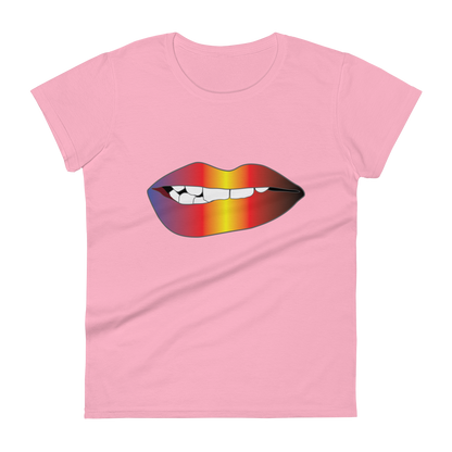 Biting Lips - Polyamory Pride - Gradient Women's short sleeve t-shirt