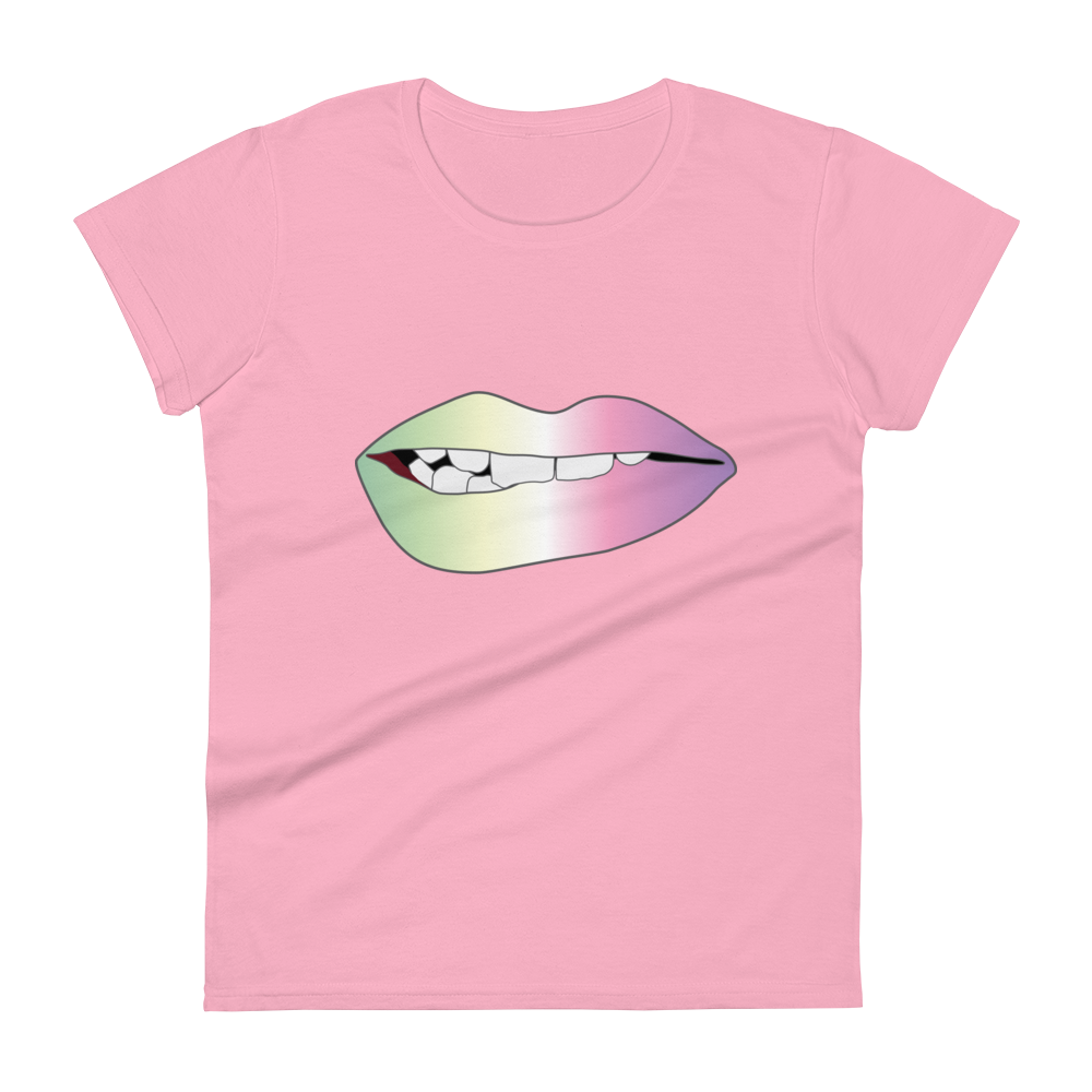 Biting Lips - Genderfae Pride - Gradient Women's short sleeve t-shirt