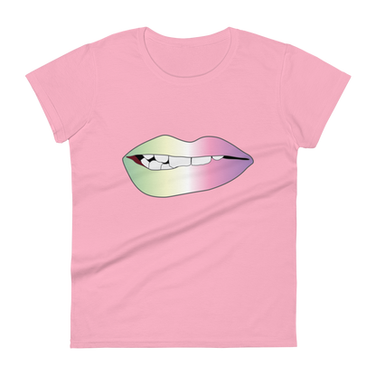 Biting Lips - Genderfae Pride - Gradient Women's short sleeve t-shirt