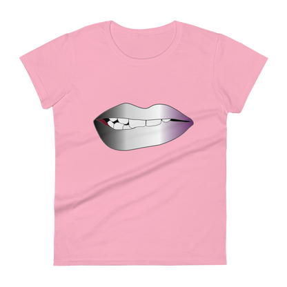 Biting Lips - Asexual/Demisexual Pride - Gradient Women's short sleeve t-shirt