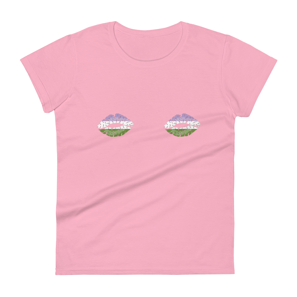 Genderqueer Boob Kisses Women's short sleeve t-shirt