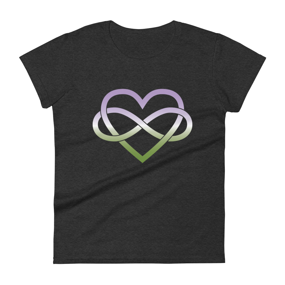 Polyamory Infinity Heart - Genderqueer Women's short sleeve t-shirt