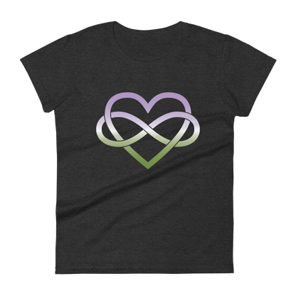 Polyamory Infinity Heart - Genderqueer Women's short sleeve t-shirt