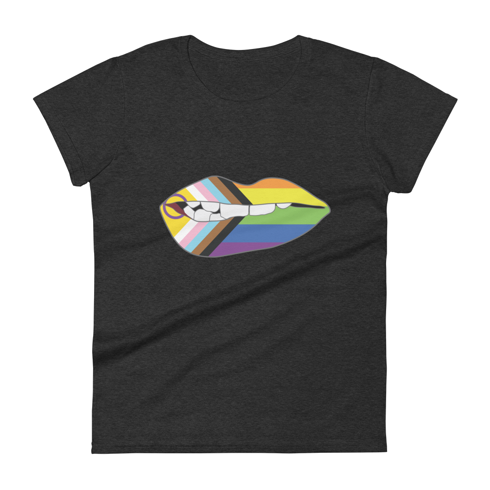 Biting Lips - Progress Pride Flag Women's short sleeve t-shirt