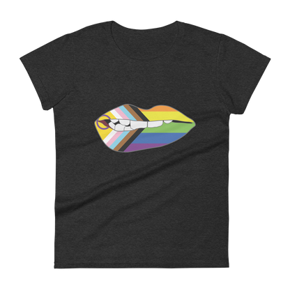 Biting Lips - Progress Pride Flag Women's short sleeve t-shirt