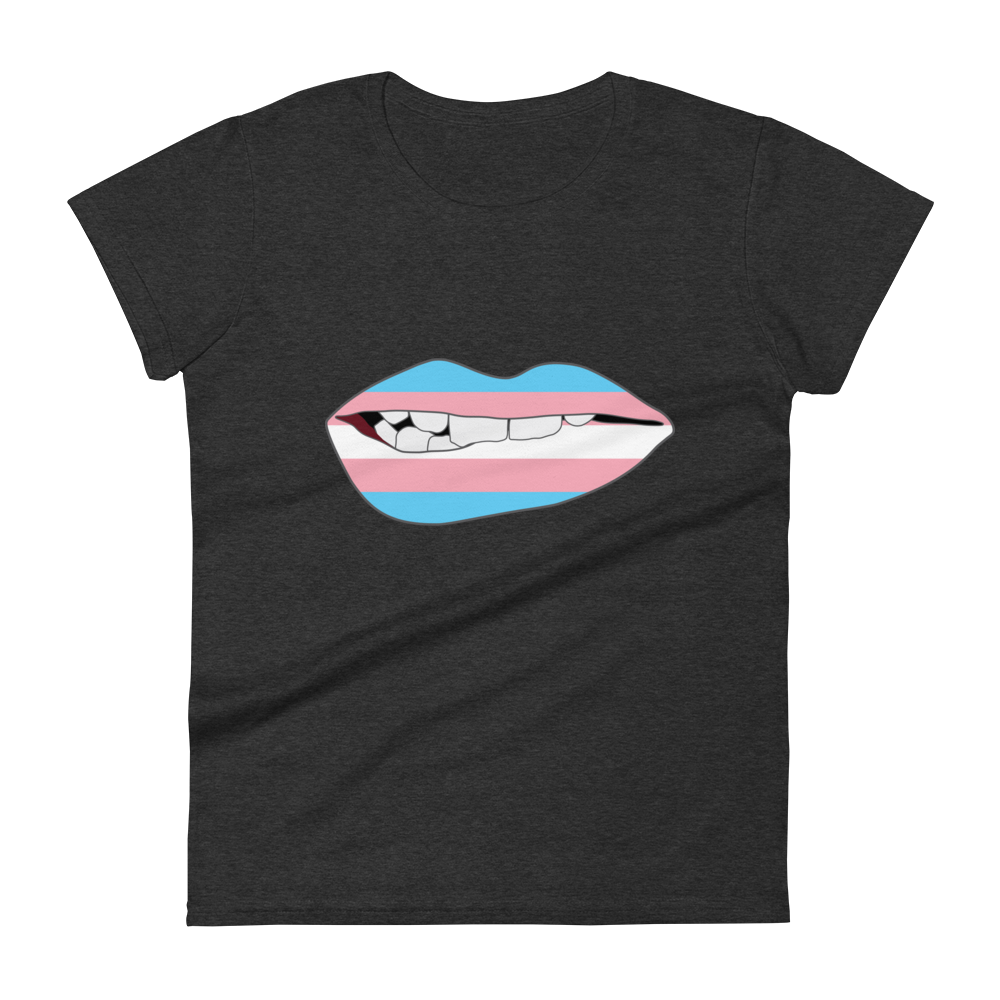 Biting Lips - Transgender Flag Women's short sleeve t-shirt