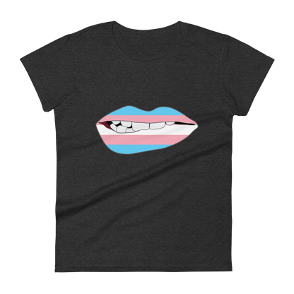 Biting Lips - Transgender Flag Women's short sleeve t-shirt