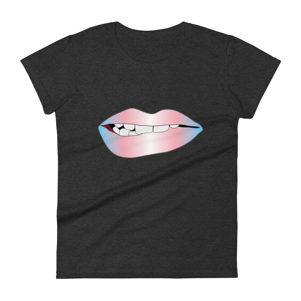 Biting Lips - Transgender Pride - Gradient Women's short sleeve t-shirt