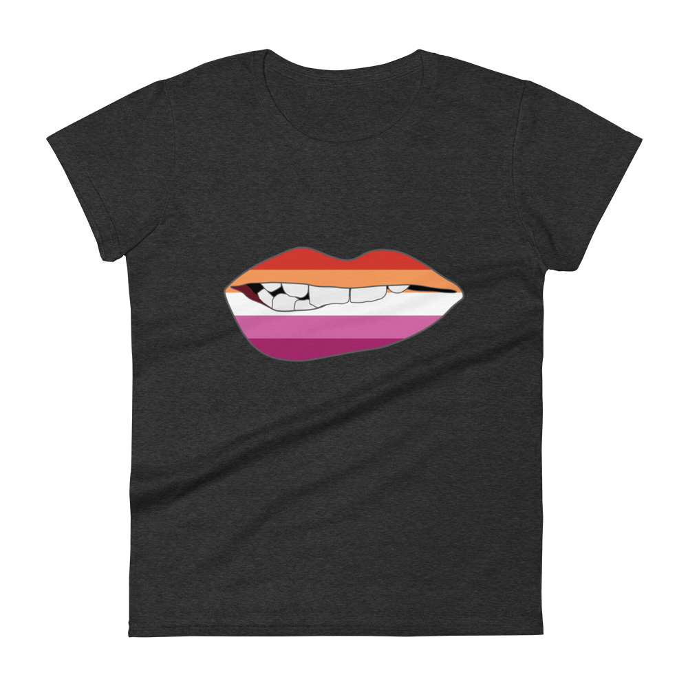 Biting Lips - Lesbian Flag Women's short sleeve t-shirt