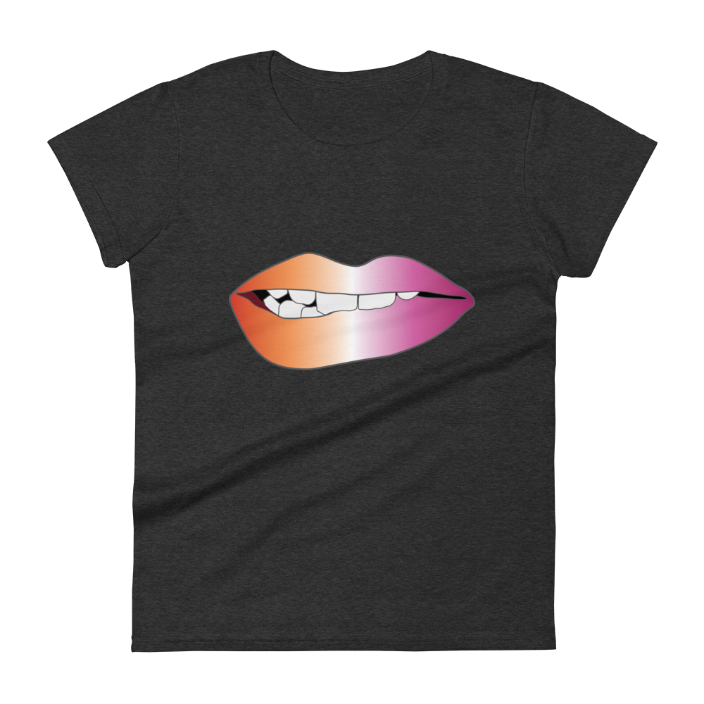 Biting Lips - Lesbian Pride - Gradient Women's short sleeve t-shirt