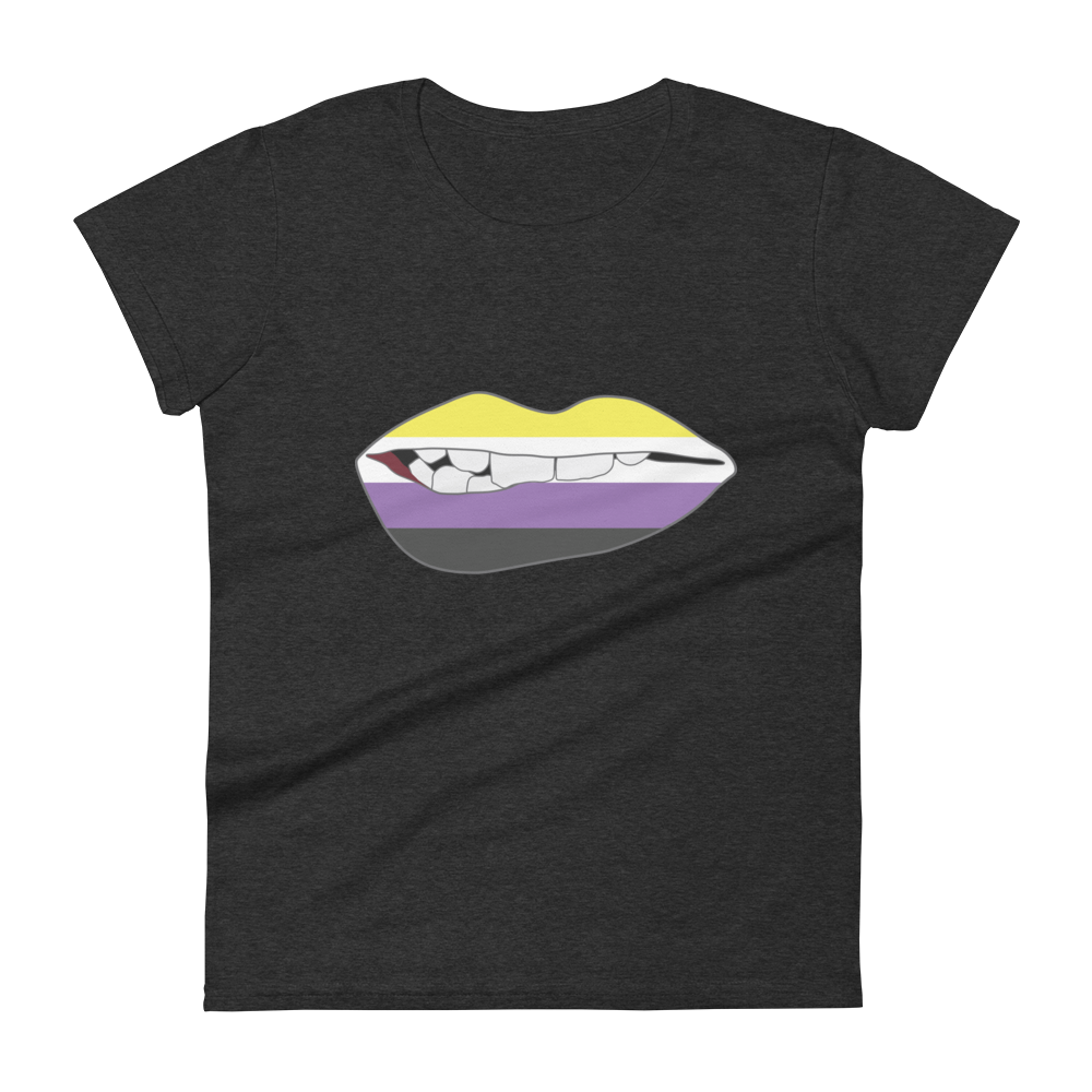 Biting Lips - Non-binary Flag Women's short sleeve t-shirt