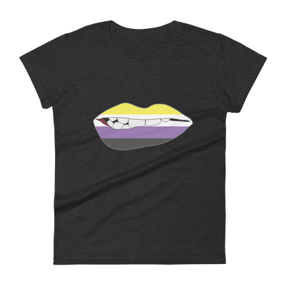 Biting Lips - Non-binary Flag Women's short sleeve t-shirt