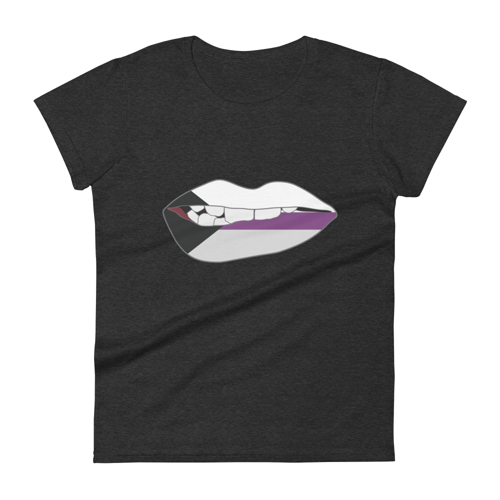 Biting Lips - Demisexual Flag Women's short sleeve t-shirt