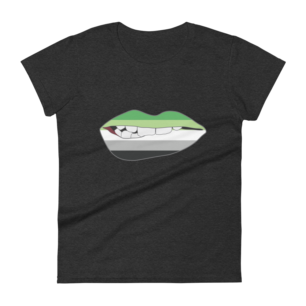 Biting Lips - Aromantic Flag Women's short sleeve t-shirt