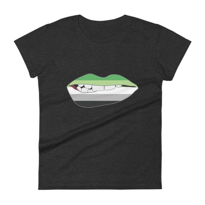 Biting Lips - Aromantic Flag Women's short sleeve t-shirt