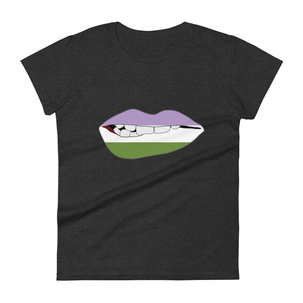 Biting Lips - Genderqueer Flag Women's short sleeve t-shirt