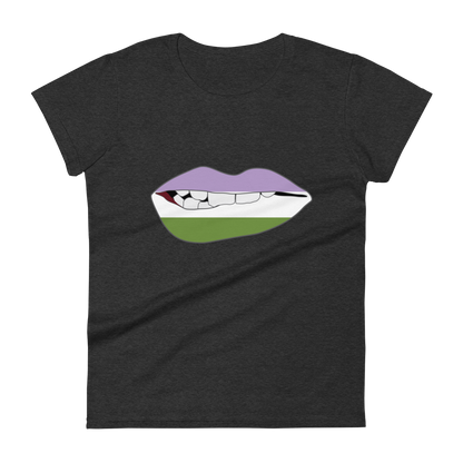 Biting Lips - Genderqueer Flag Women's short sleeve t-shirt