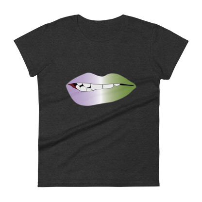 Biting Lips - Genderqueer Pride - Gradient Women's short sleeve t-shirt