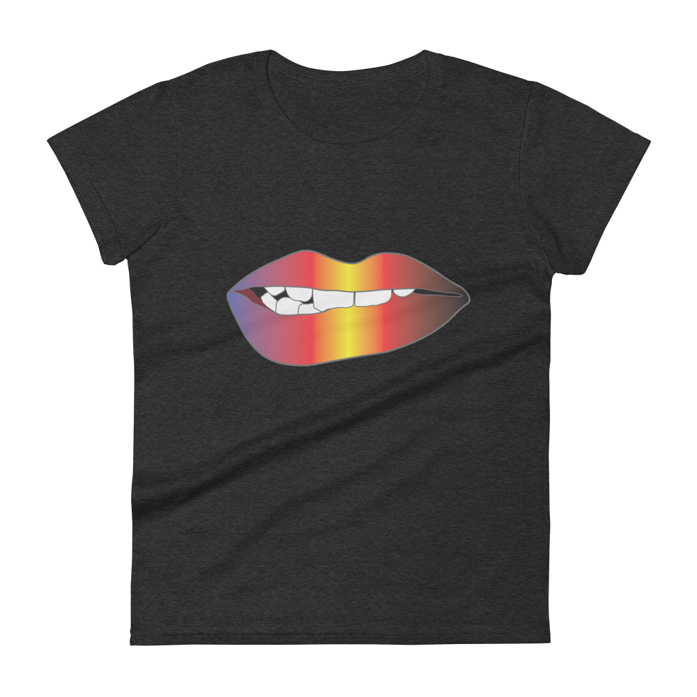 Biting Lips - Polyamory Pride - Gradient Women's short sleeve t-shirt