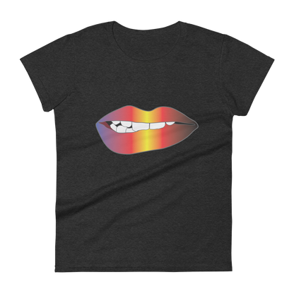 Biting Lips - Polyamory Pride - Gradient Women's short sleeve t-shirt