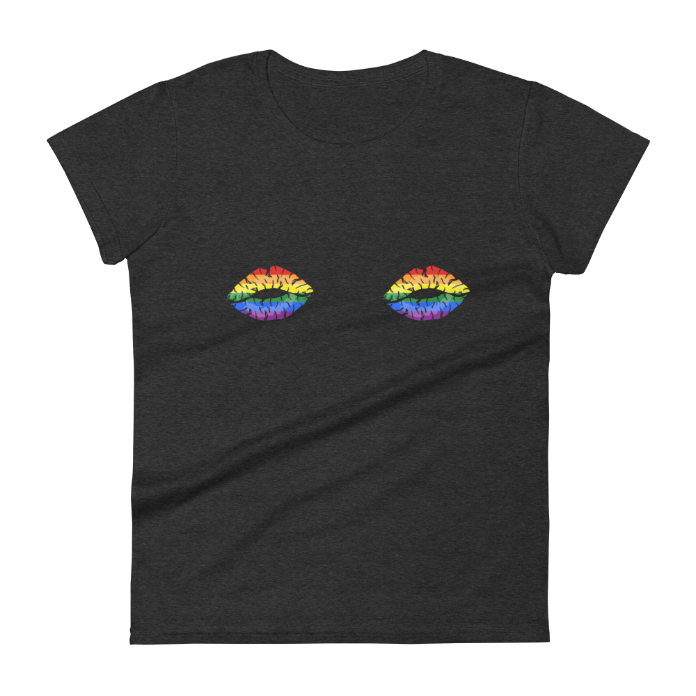 Rainbow Boob Kisses Women's short sleeve t-shirt