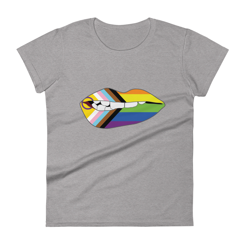 Biting Lips - Progress Pride Flag Women's short sleeve t-shirt