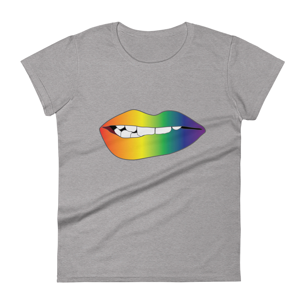 Biting Lips - Rainbow Pride - Gradient Women's short sleeve t-shirt