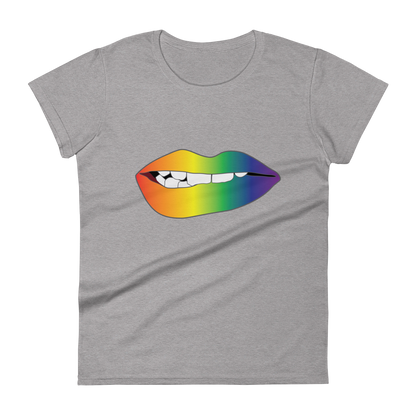 Biting Lips - Rainbow Pride - Gradient Women's short sleeve t-shirt