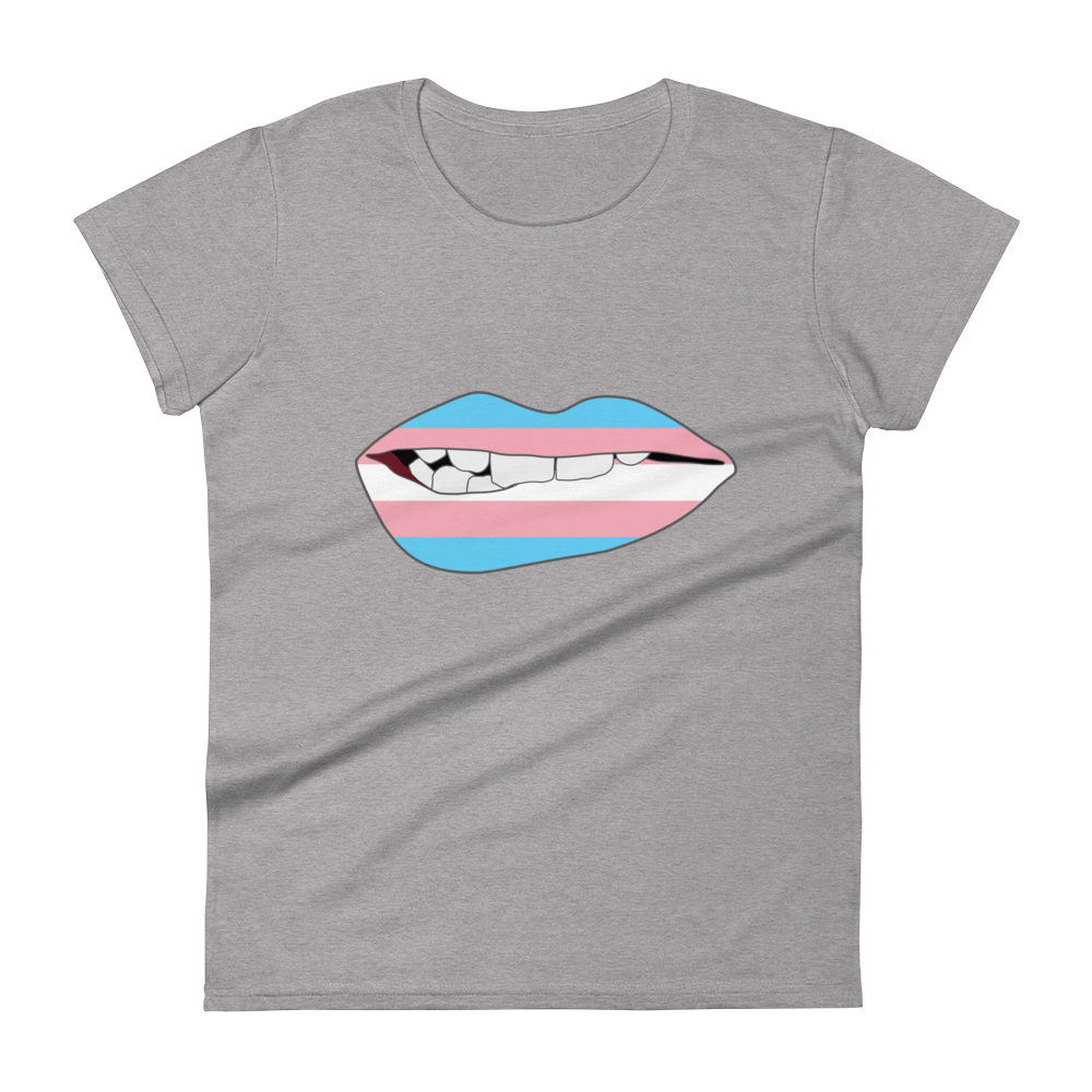 Biting Lips - Transgender Flag Women's short sleeve t-shirt