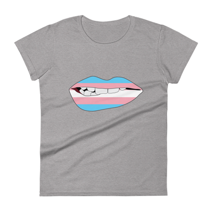 Biting Lips - Transgender Flag Women's short sleeve t-shirt