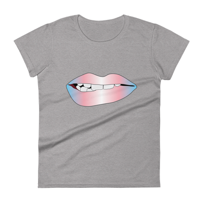 Biting Lips - Transgender Pride - Gradient Women's short sleeve t-shirt