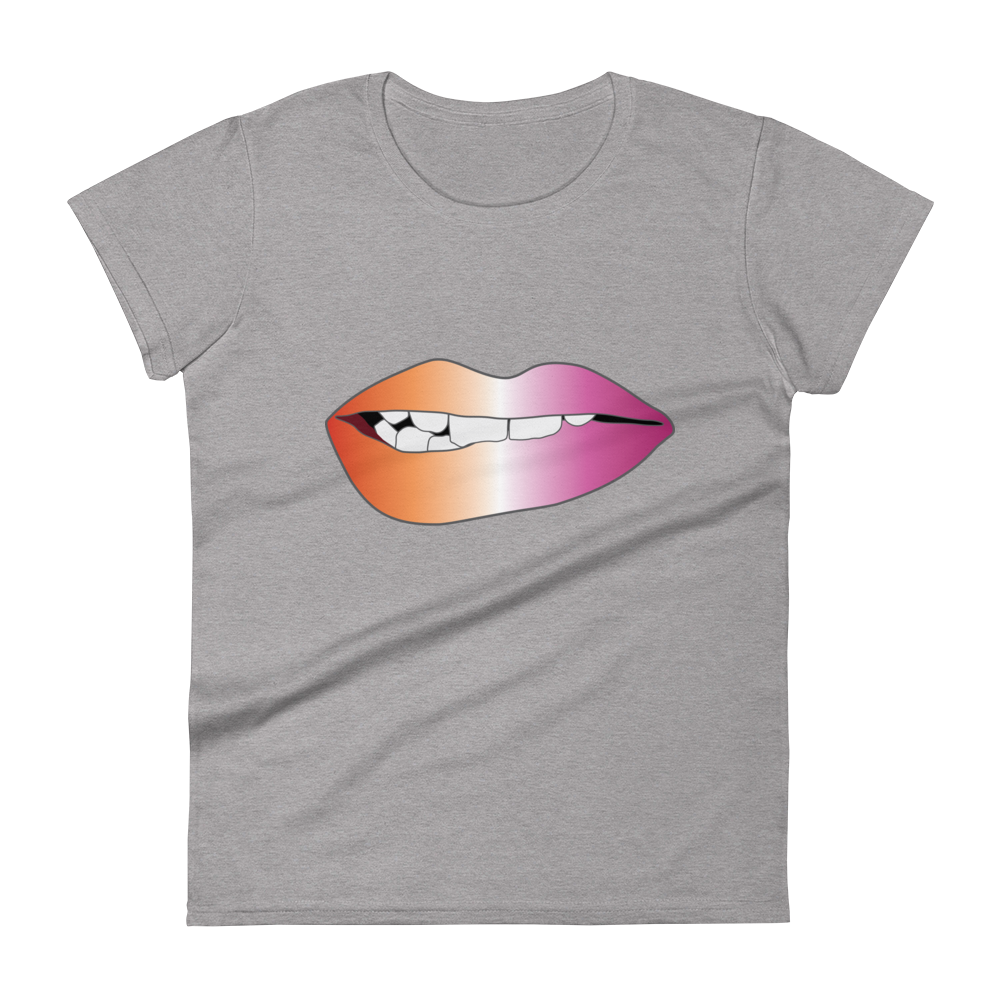 Biting Lips - Lesbian Pride - Gradient Women's short sleeve t-shirt