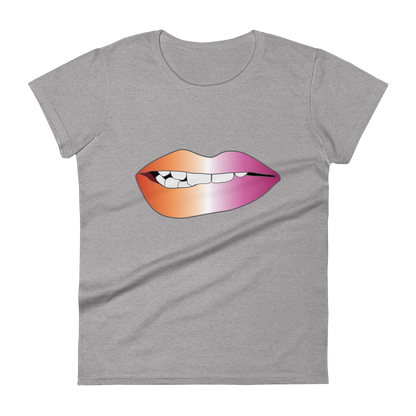 Biting Lips - Lesbian Pride - Gradient Women's short sleeve t-shirt