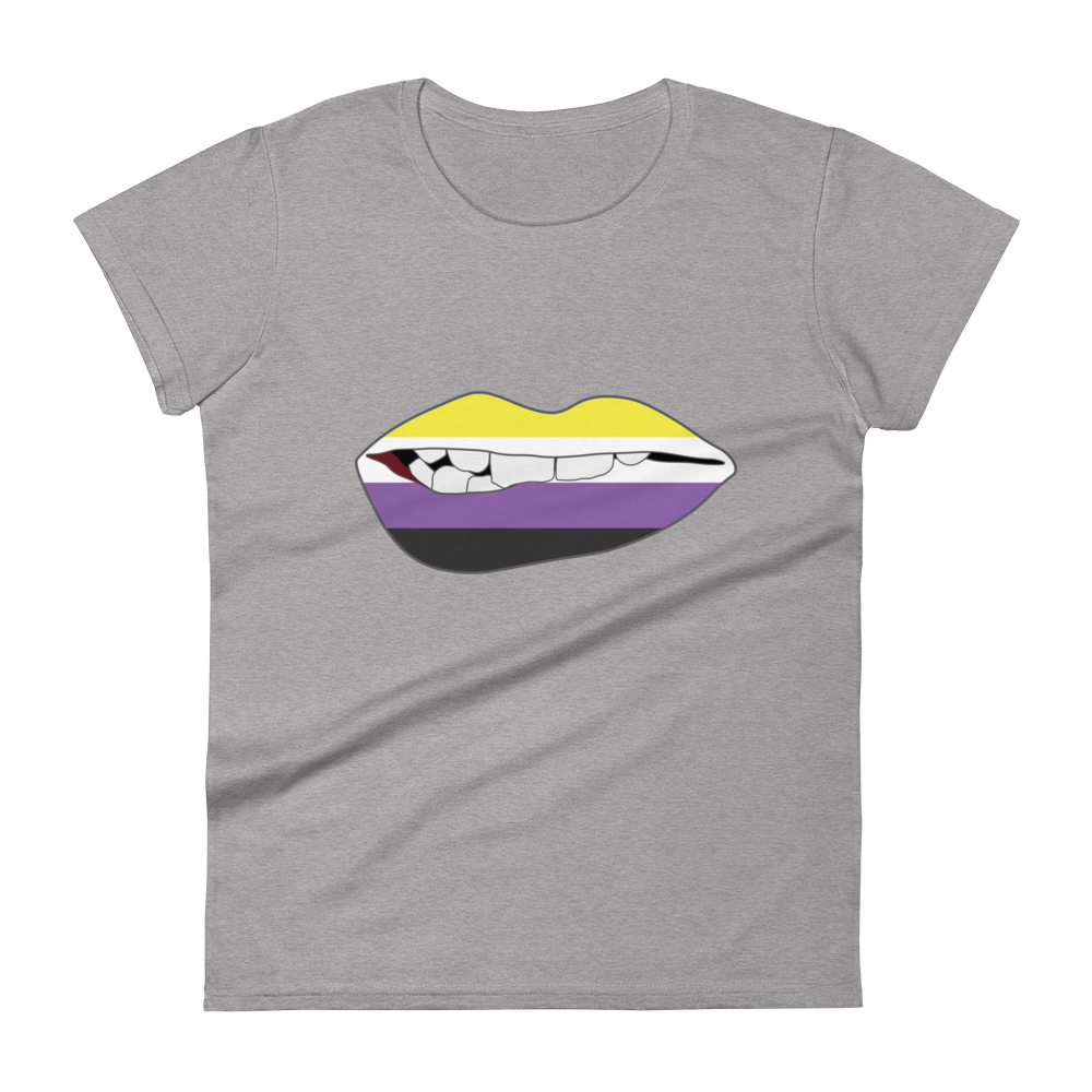 Biting Lips - Non-binary Flag Women's short sleeve t-shirt