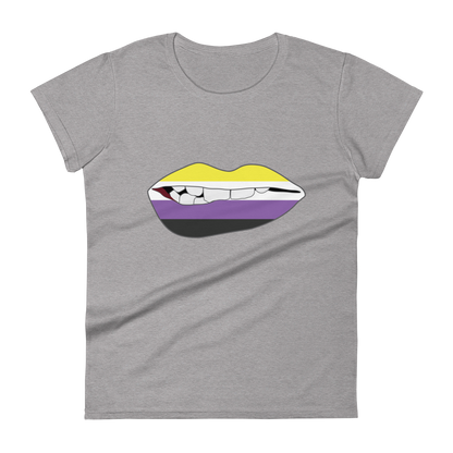 Biting Lips - Non-binary Flag Women's short sleeve t-shirt