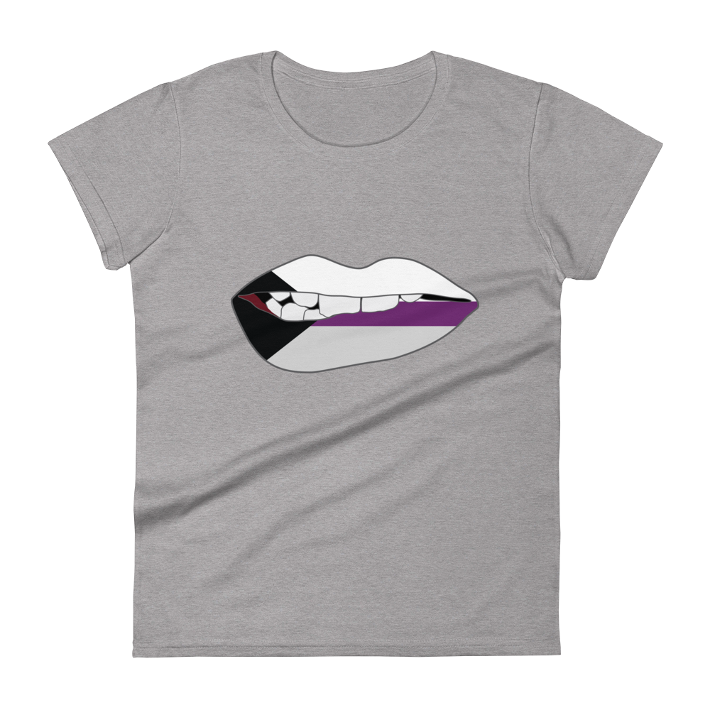 Biting Lips - Demisexual Flag Women's short sleeve t-shirt