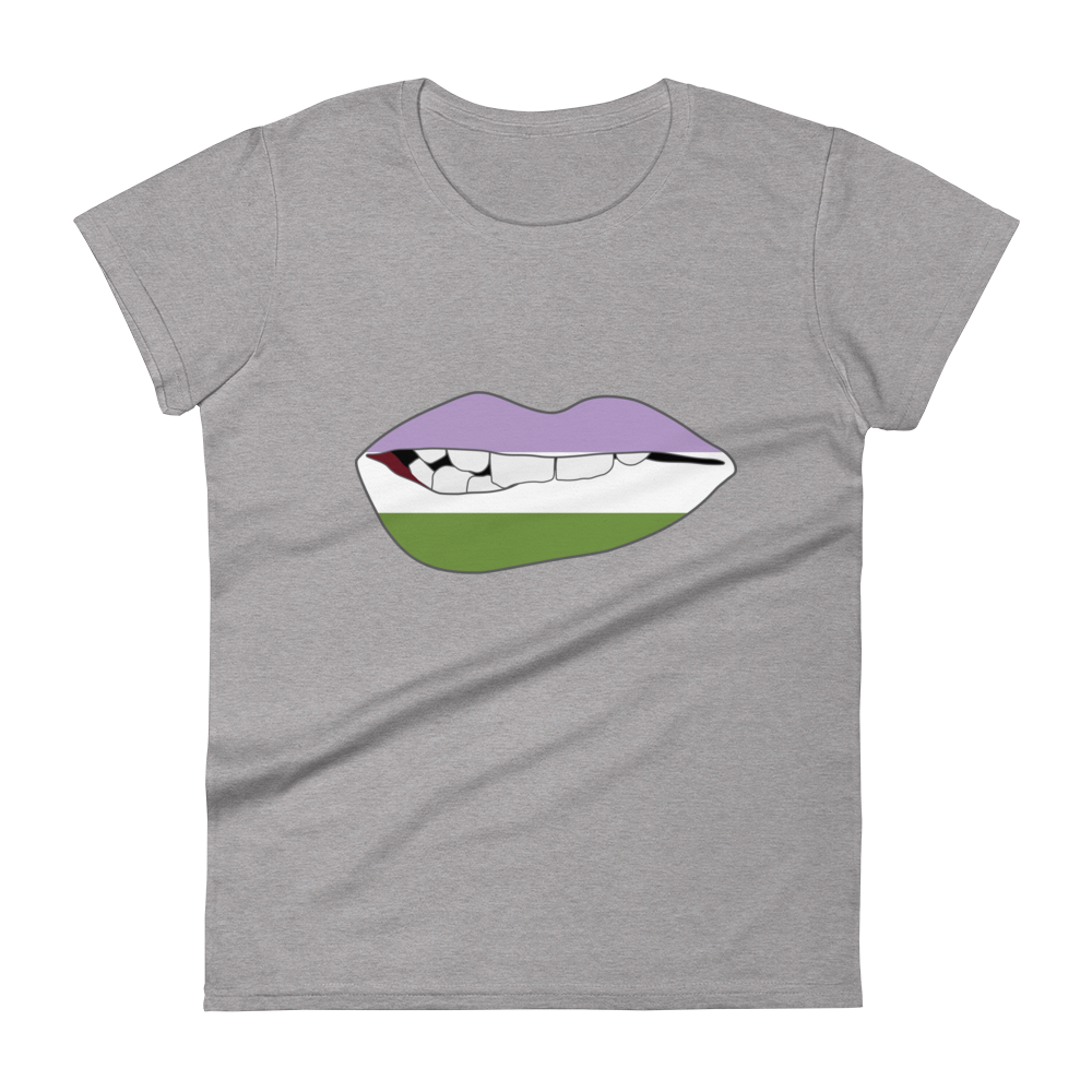 Biting Lips - Genderqueer Flag Women's short sleeve t-shirt